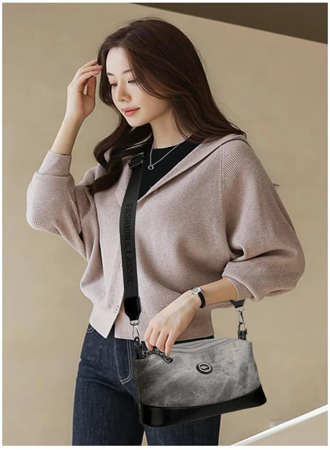 ketmart Crossbody Bag for Women Trendy Woven Purse PU Leather Shoulder Handbags with Strap for travel and office,out door us (Color_Grey) - Image 5
